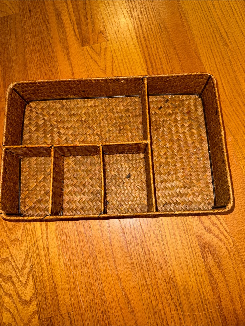 Woven Rattan Storage Organizer - Natural Brown